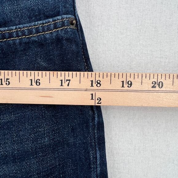 ZARA The Relaxed Boyfriend Jean Womens 26 Dark Blue Mid Rise Loose Straight - Picture 15 of 16